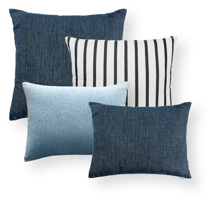 Grey top blue pillow