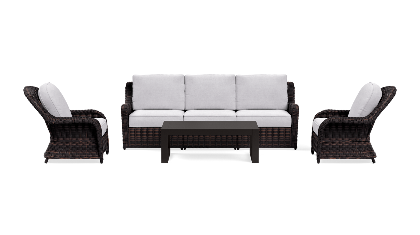 Waverly Outdoor Sofa Set with Fixed Chairs