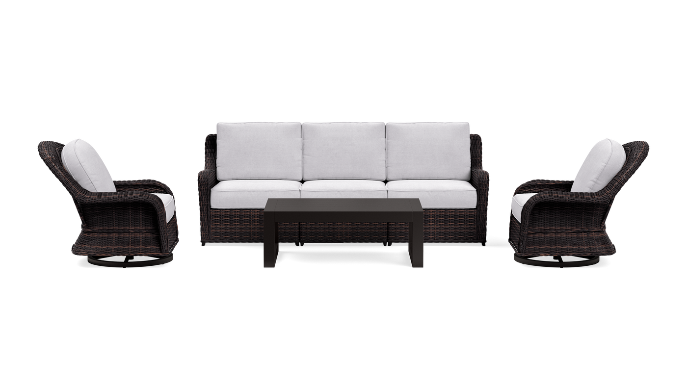 Waverly Outdoor Sofa Set with Swivel Chairs