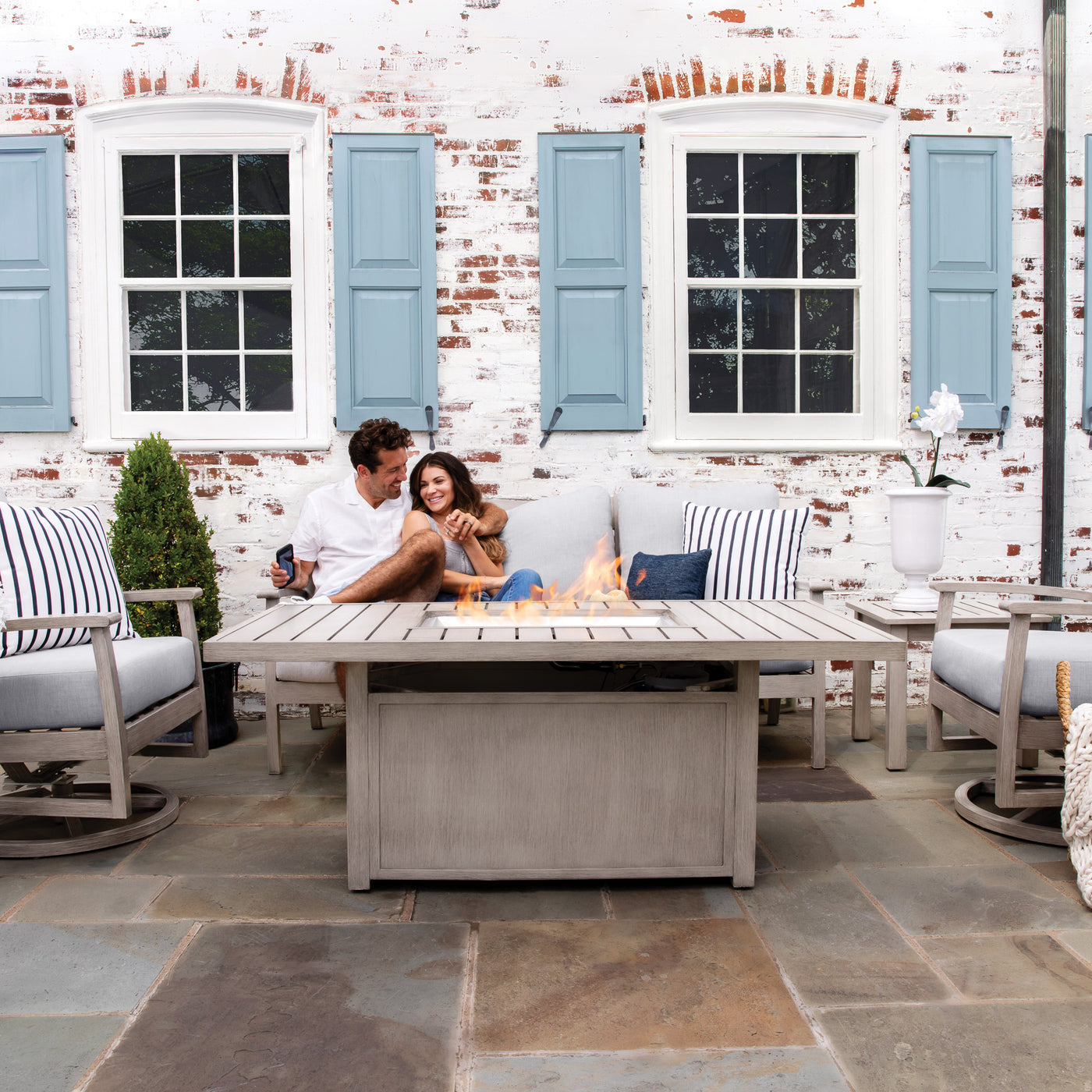 Eden Conversation Set with Swivel Rocking Chairs