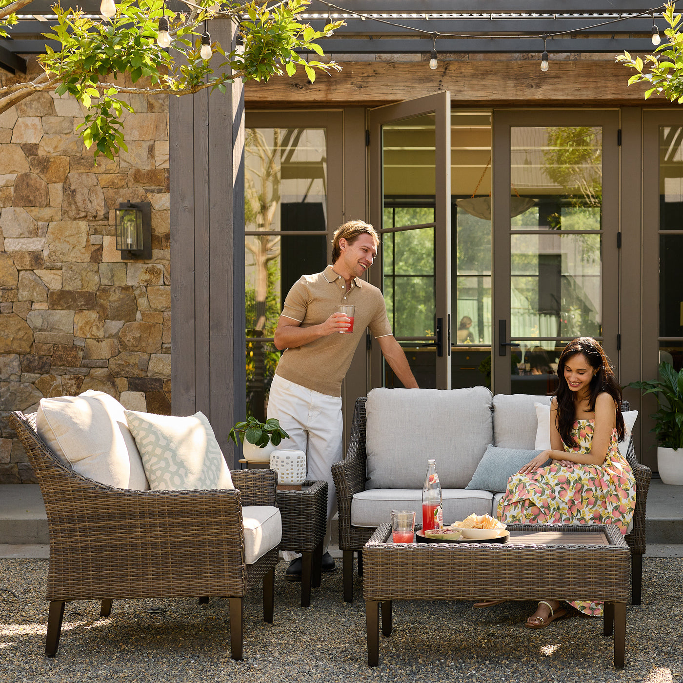 Harriet Sofa Set with Swivel Glider Chairs