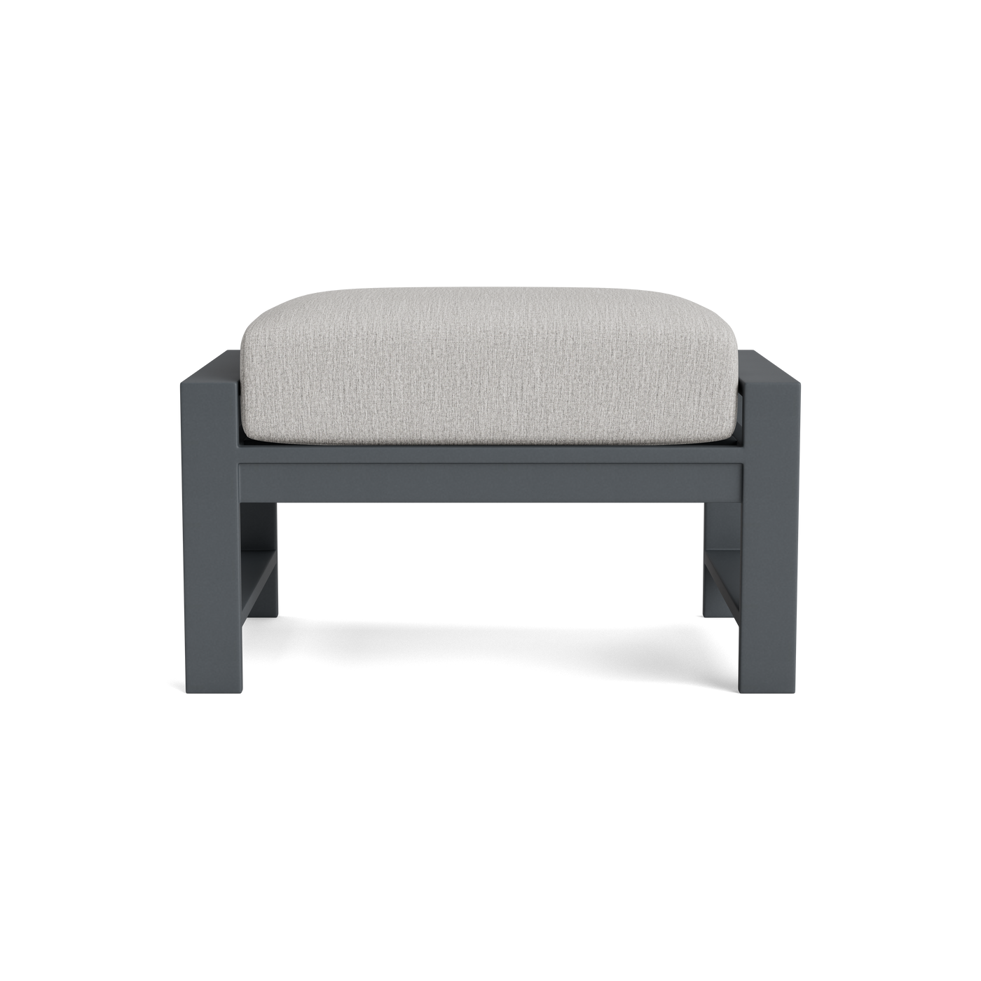 Palmer Grey Aluminum Ottoman | Yardbird® Palmer Grey Aluminum Ottoman | Yardbird®