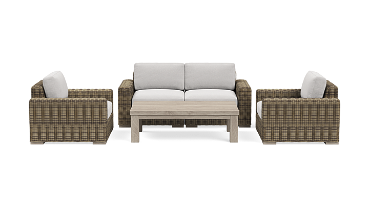 Ludlow Loveseat Set with Fixed Chairs