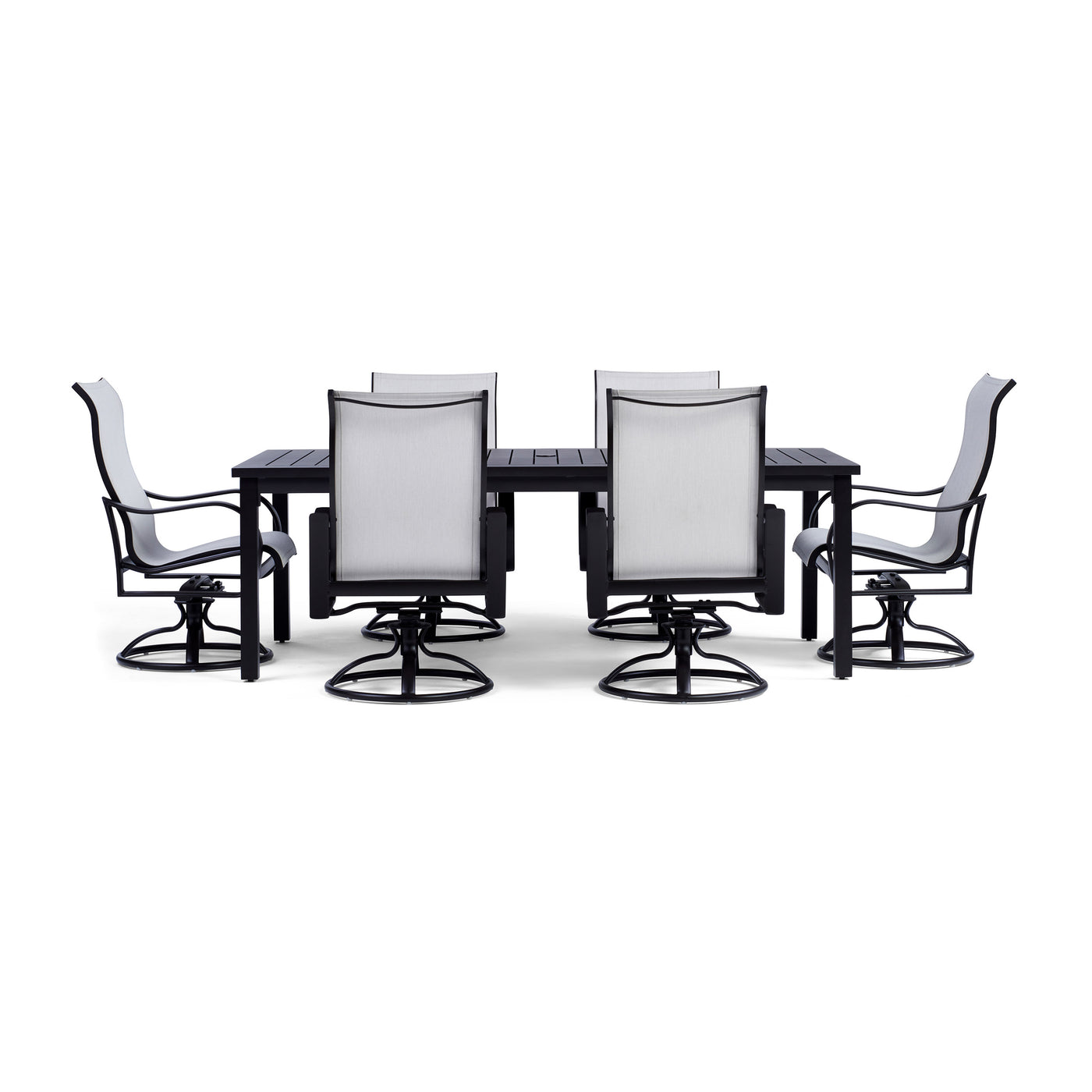  Yardbird Pepin 7 Piece Rectangular Outdoor Dining Set with Sling Chairs Outdoor Furniture