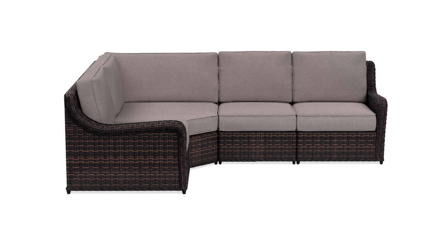 Waverly Small Outdoor Wicker Sectional Yardbird