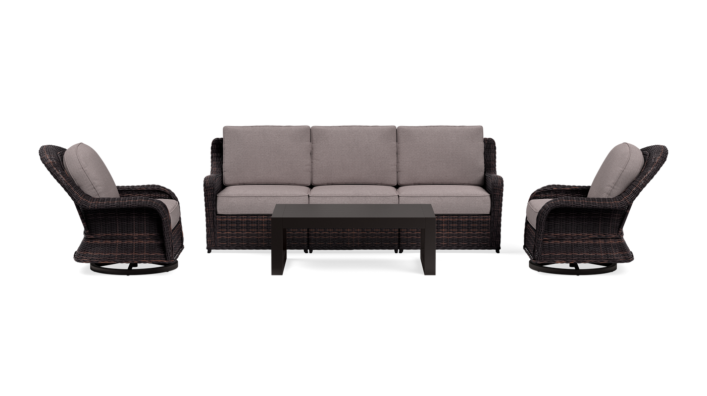 Waverly Outdoor Sofa Set with Swivel Chairs